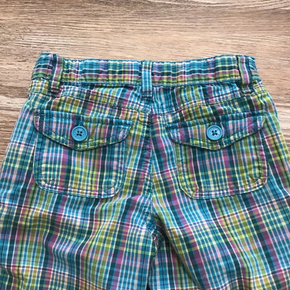 The Children’s Place Blue Plaid Roll Tab Bermuda Short Adjustable Waist 6